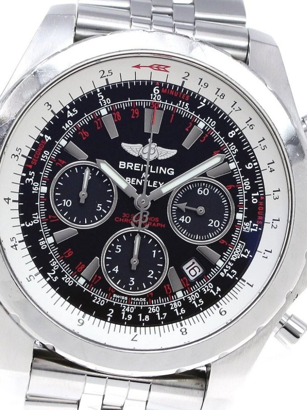 BREITLING Bentley A25365 Chronograph Date Black Dial Automatic Men's _826530